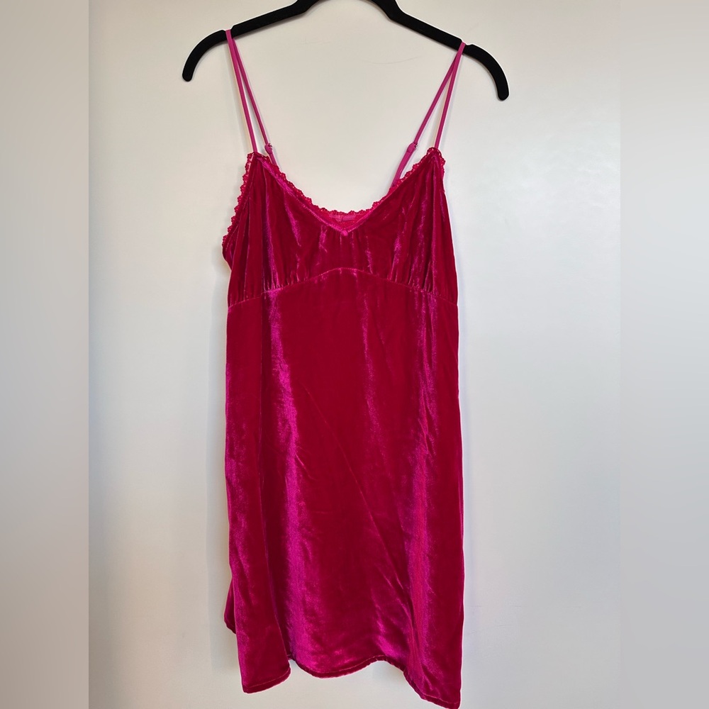 Reformation Pink Velvet Mini Dress